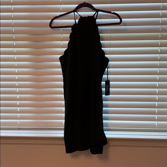 Brand new lulu’s black scalloped dress - Picture 3 of 4